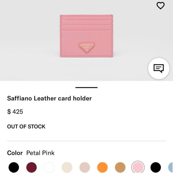 prada triangle logo leather card holder wallet in “petal pink” gold hardware! - Picture 8 of 8